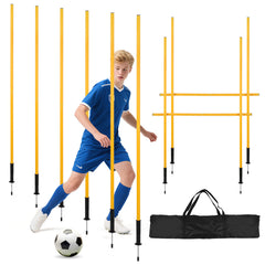 Ikodm Slalomstangen Fussball Set, Slalom Stangen mit Feder, Slalom Poles 6, Sprunghafte Agilität Stangen, Fussball trainingszubehör für Koordinationstraining, Hundesport