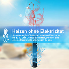 Ikodm Solardusche 20L Halbe Einzelstab mit Handbrause&Schutzhülle