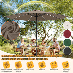 Ikodm Sonnenschirm Gartenschirm Ø3.5m mit LED Solar