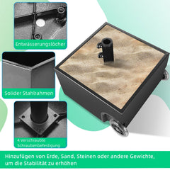 Ikodm Sonnenschirmständer Schirmständer mit Rollen & Bepflanzbar
