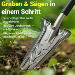 Ikodm Wurzelspaten Spaten mit Wurzelsäge V-förmiger 120cm
