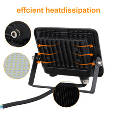 Ikodm 50W Strahler Außen, 4250LM Superhell Fluter, IP66 Wasserdicht Außenstrahler, 6000K Kaltesweiß Scheinwerfer Flutlicht Wandbeleuchtung für Stadion, Sportplatz, Hof, Garten Deko