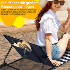 Ikodm Strandliege Tragbar Strandmatte mit Verstellbarer Höhe 158cm