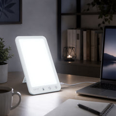 Ikodm Tageslichtlampe Tageslicht 10000 Lux Lichttherapie LED Lampe Dimmbar SAD Timer