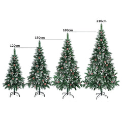 Ikodm Künstlicher Weihnachtsbaum mit Tannenzapfen und Schnee