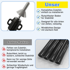 Ikodm Teleskopstange für Zelte Verstellbare Aluminium