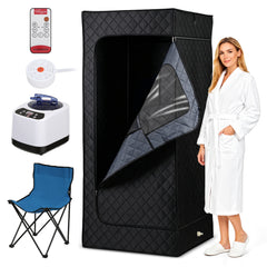 Ikodm Tragbare Dampfsauna 90 × 90 × 180 cm, mit Fernbedienung