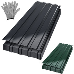 Ikodm Trapezblech Dachblech Verzinkt 12× Anthrazit / Grün 6 m²(Glätte)