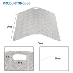 Ikodm Aluminium Türschwellenrampe für Rollstuhl, rutschfest & tragbar