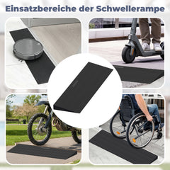 Ikodm Türschwellenrampe Rollstuhlrampe Gummi 1,5-4,5 cm