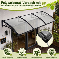 Ikodm Vordach für Haustür, Fenster/Terrasse, PC-Dach