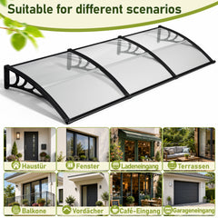 Ikodm Vordach für Haustür, Fenster/Terrasse, PC-Dach