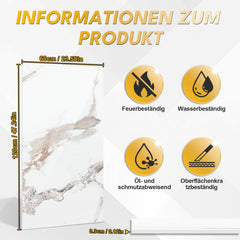 Ikodm Hohited PVC Wandpaneele in Marmoroptik, 4 Stück 120 × 60 cm, wasserfeste 3D Wandverkleidung zur DIY-Montage, Dekorplatten für Küche, Küchenrückwand und Badezimmer