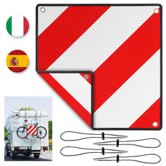 Ikodm 2-in-1 Warntafel aus Aluminium, reflektierend für Fahrradträger & Camping