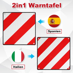 Ikodm 2-in-1 Warntafel aus Aluminium, reflektierend für Fahrradträger & Camping