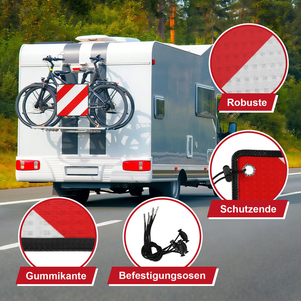 Ikodm 2-in-1 Warntafel aus Aluminium, reflektierend für Fahrradträger & Camping