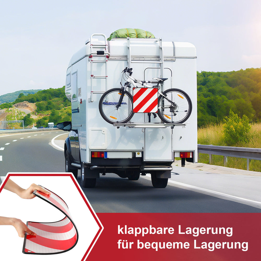 Ikodm 2-in-1 Warntafel aus Aluminium, reflektierend für Fahrradträger & Camping