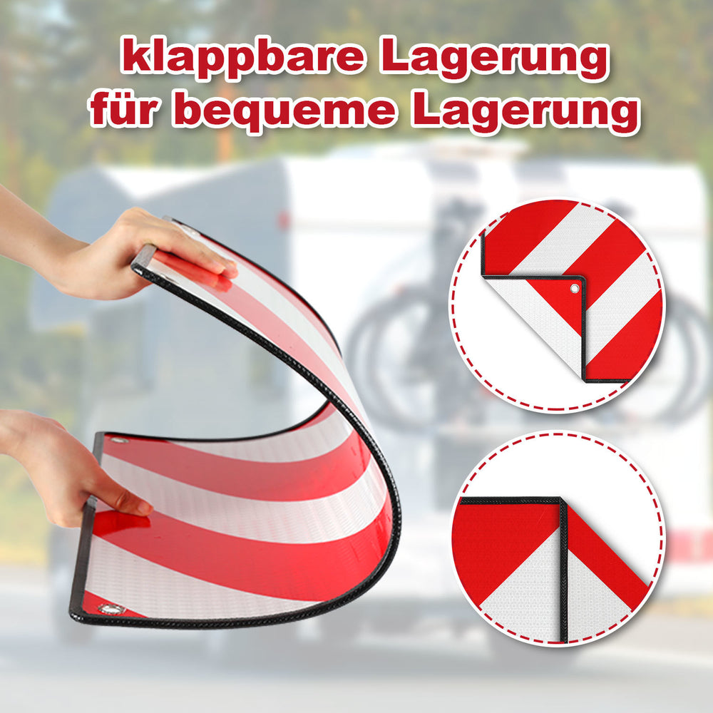 Ikodm 2-in-1 Warntafel aus Aluminium, reflektierend für Fahrradträger & Camping