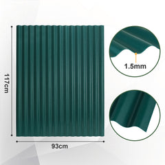 Ikodm Wellblechplatten für Dach, 117 x 93 cm, 1,5 mm PVC Wetterfeste Dachplatten Kunststoff, UV-beständige Wellplatten für Carport Gewächshaus Hühnerstall