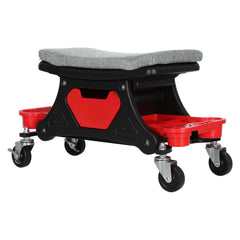 Ikodm Werkstatthocker Rollhocker mit Aufbewahrungstrays, 185kg belastbar