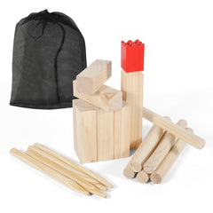 Ikodm Kubb Wikingerspiel aus Holz für Garten, Strand & Park
