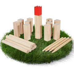 Ikodm Kubb Wikingerspiel aus Holz für Garten, Strand & Park