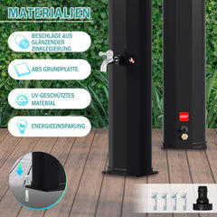 Ikodm 40L Solardusche Gartendusche Inkl. Schutzhaube und Handbrause