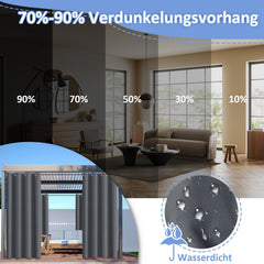 Ikodm Outdoor Vorhang Wasserdicht mit Ösen