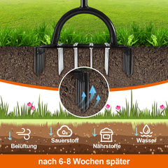Ikodm Rasenlüfter 2-in-1 für verdichtete Böden