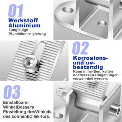 Ikodm Solarpanel Halterung Verstellbar 0-60° Aluminium 1 Paar