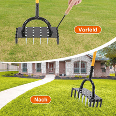 Ikodm Rasenlüfter 2-in-1 für verdichtete Böden