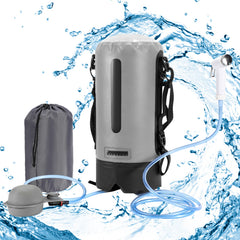 Ikodm Campingdusche 12L Tragbarmit Fusspumpe