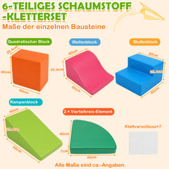 Ikodm Schaumstoffbausteine für Kinder, 6-teilig mit Klett
