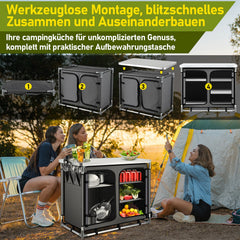 Ikodm Campingküche Campingschrank Faltschrank