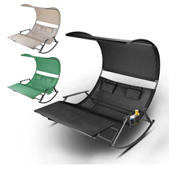 Ikodm Doppelliege Sonnenliege mit Sonnendach Outdoor
