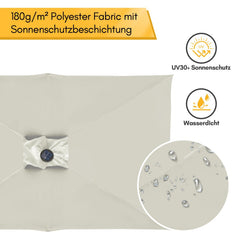 Ikodm Sonnenschirm 210x140 / 300x200cm Rechteckig mit LED Solar