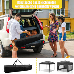 Ikodm Faltpavillon Pop-Up Pavillon mit Seitenwände 3x3m