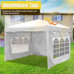 Ikodm Faltpavillon Pop-Up Pavillon mit Seitenwände 3x3m