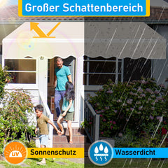 Ikodm Gelenkarmmarkise Terrassenmarkise Alu mit Handkurbel