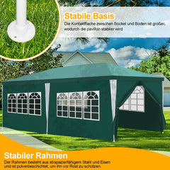 Ikodm Pavillon Partyzelt 3x6m Wasserdicht mit Seitenteilen