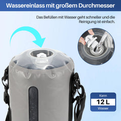 Ikodm Campingdusche 12L Tragbarmit Fusspumpe
