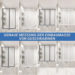 Ikodm Badewannenfaltwand aus Kunststoff, 2-/3-teilig, verschiedene Designs