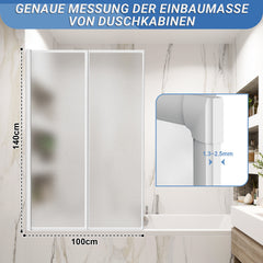 Ikodm Badewannenfaltwand aus Kunststoff, 2-/3-teilig, verschiedene Designs