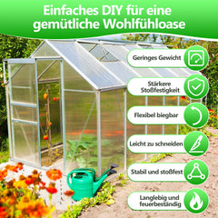Ikodm Polycarbonat Hohlkammerplatten 8mm 5 Stück für Gewächshaus